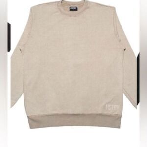 NWT HSTRY By NAS Unisex Sand/Cream Crew Neck Mineral Wash Sweatshirt - Size XXL